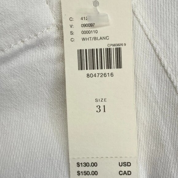 Maeve Women’s The Colette Crop Wide Leg Jeans Size 31 White — High Rise - Picture 2 of 13